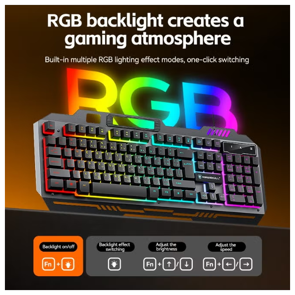  مجموعة ألعاب 4 في 1 من ديدسكال - C660 - اضاءة RGB - اسود 
