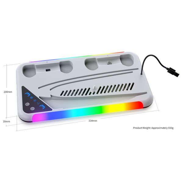 Dobe TP5-3537B - Multifunctional Cooling & Charging Stand - For PS5 Controllers - White