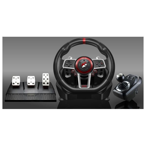  Flash Fire Suzuka 900R - Racing Wheel Set with Clutch pedals and H-shifter - Black 