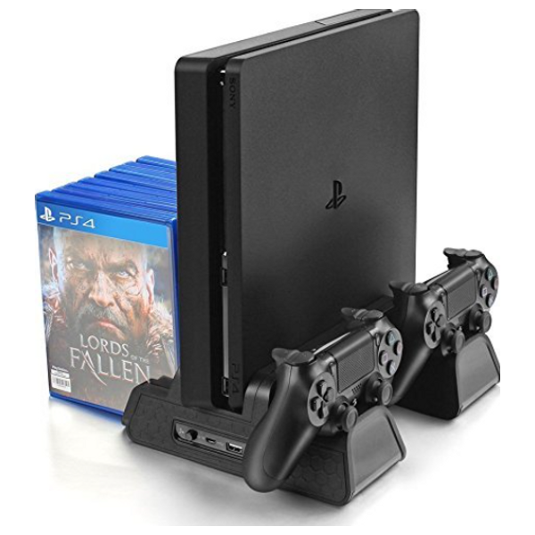 Dobe - PS4 - Charging & Cooling Stand - Multi-functional, Dual Controller - Black