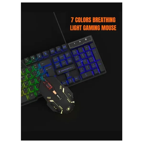  Deadskull DS-KB334 - Wired Gaming Keyboard and Mouse Combo - Black 