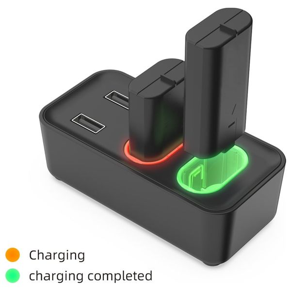  قاعدة شحن مزدوجة لأجهزة تحكم Xbox Series/One - بطاريتين 800mAh - مؤشرات LED - شحن USB-C 