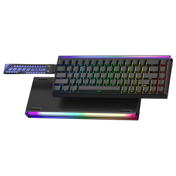 AULA Hero 68 HE  - Wired gaming keyboard - RGB backlit lighting effects - Durable side-printed PBT keycaps - Black