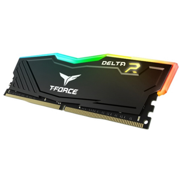  مجموعة رام تيم غروب للكمبيوتر - T Force Delta RGB DDR4 - بحجم 64 كيكابايت (2x32 كيكابايت) - 3600 ميكاهرتز - اسود 