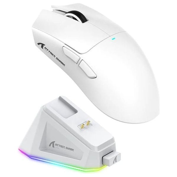  ماوس ألعاب لاسلكي اتاك شارك X11 - اضاءة RGB - ابيض 
