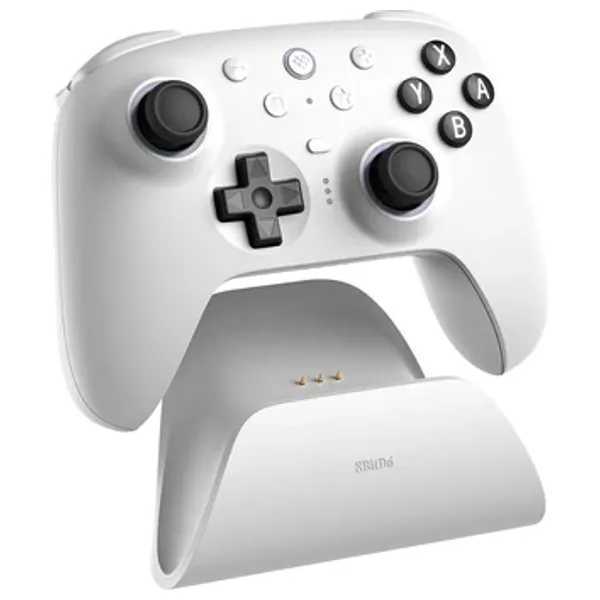  وحدة تحكم سلكية ولاسلكية ايت بِت دو التمايت - 8bitdo - لأجهزة نينتندو سويتش والكمبيوتر - أبيض 