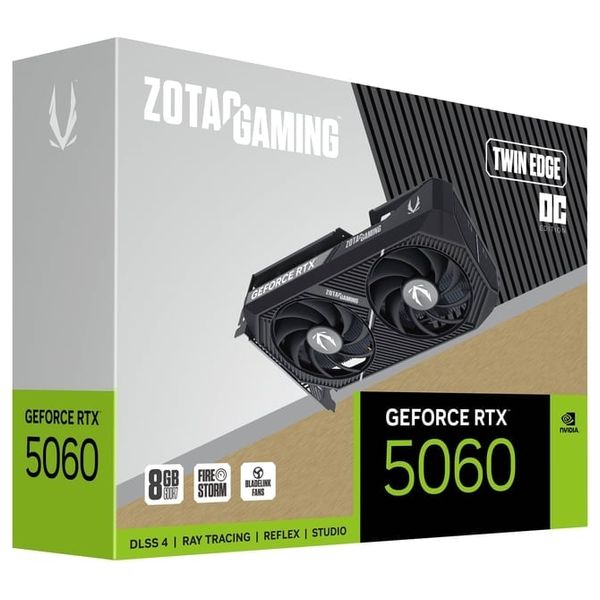  بطاقة رسوميات زوتاك RTX 5060 Twin Edge OC - بسعة 8 جيجابايت GDDR7 - اسود 