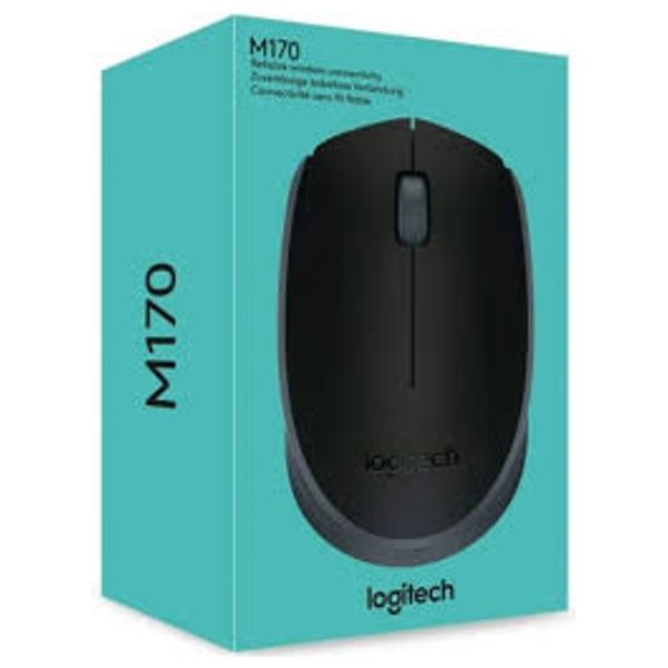  ماوس لاسلكي لوجيتك M170 - اتصال 2.4GHz USB - تصميم مريح لكلا اليدين - اسود 