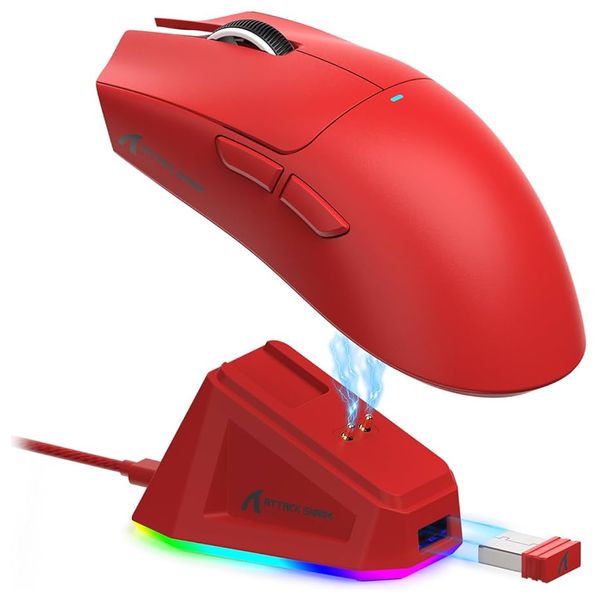  Attack Shark X11 Gaming Mouse - Lightweight  - optical sensor with up to 22,000 DPI and 6 adjustable levels - Red 