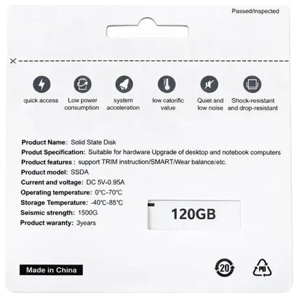  PRONX 120GB Internal SSD - SATA III - Black 