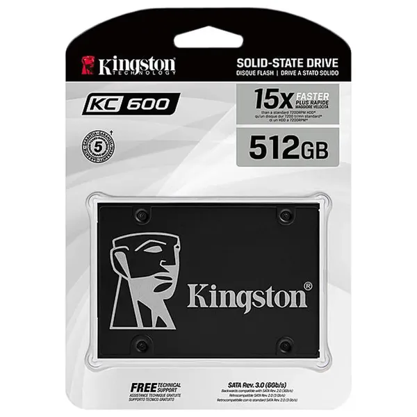 Kingston SKC600 - External SSD Hard Drive - 512G - 2.5 inch - Black 