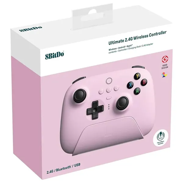  8BitDo Ultimate Wireless Controller - Compatible with Switch, Windows & Steam Deck - Pastel Pink 