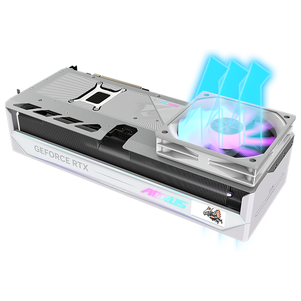  بطاقة رسومات كيكابايت - GV N5080AORUSM ICE - بحجم 16 كيكابايت - GeForce RTX 5080 - اضاءة RGB - ابيض 