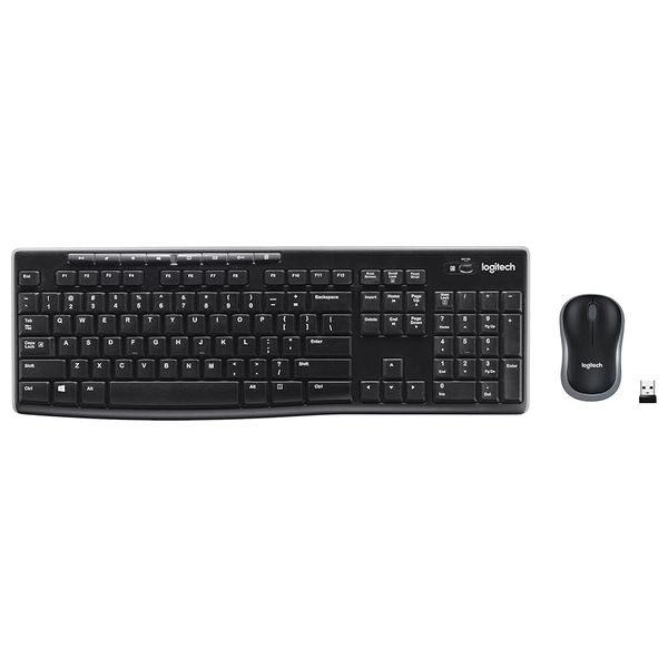 Logitech MK270 – Wireless Keyboard & Mouse Combo – Full-Size Keyboard, Compact Mouse - Black