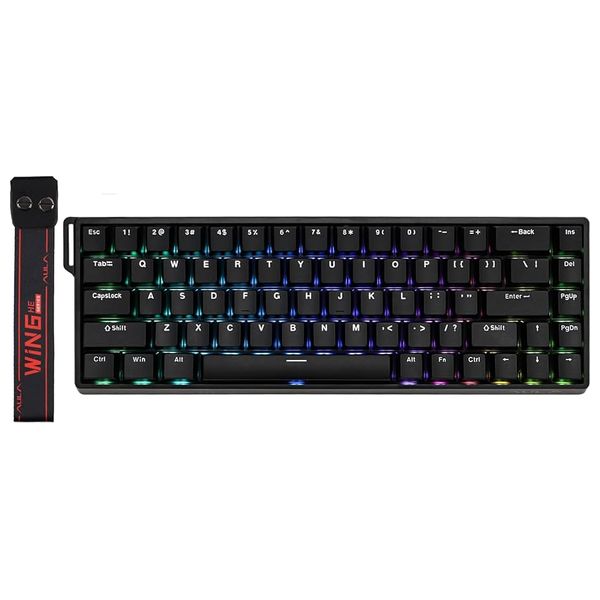 AULA Mechanical Keyboard - Hall Effect Magnetic Switches - 8000Hz Response Time - RGB Backlighting - Black