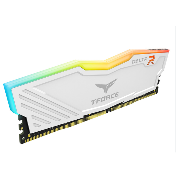  مجموعة رام تيم غروب للكمبيوتر - T Force Delta RGB DDR4 - بحجم 64 كيكابايت (2x32 كيكابايت) - 3600 ميكاهرتز - ابيض 