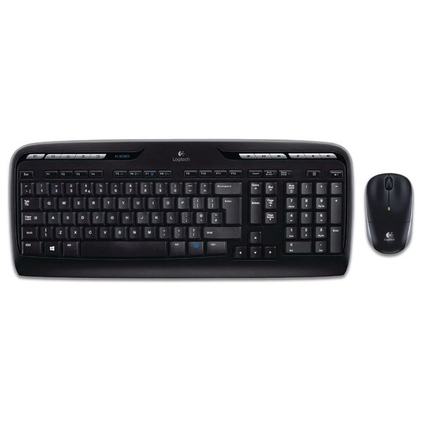 كيبورد وماوس لوجيتك MK330 - لاسلكيتين لنظام ويندوز - تردد 2.4 جيجاهرتز مع مستقبل يو اس بي - اسود