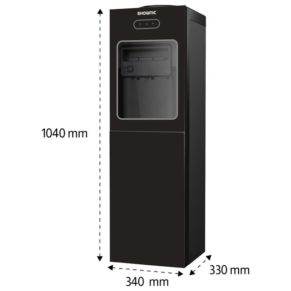  Shownic Water Dispenser with Refrigerator - YT-R390GT - Black 