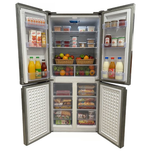  Shownic RF-DFF5601B - Four Doors Refrigerator - 14 ft - Black Glass 