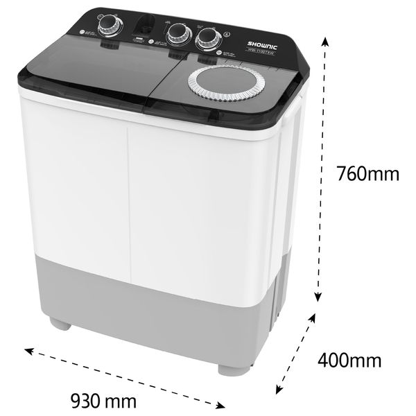  Shownic WW-1100TXW-NI-A2180CB - 7Kg - Twin Tub Washing Machine - White 
