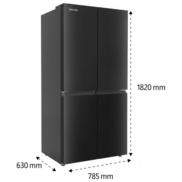  Shownic RF-DFF5601B - Four Doors Refrigerator - 14 ft - Black Glass 