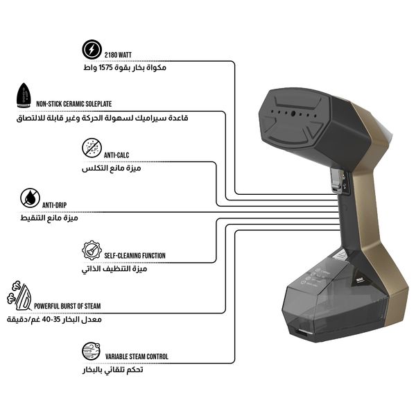  مكواة بخار شونك محمولة - 1575 واط - GSP-G1575G - اسود 