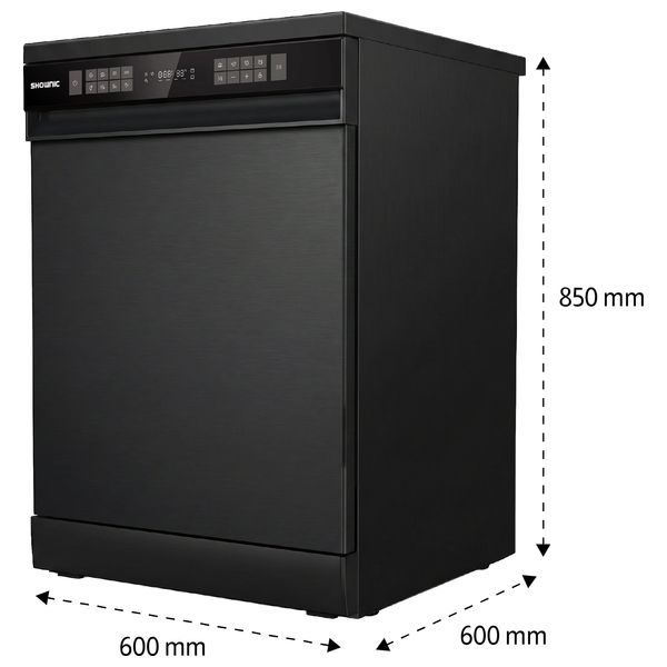  Shownic DW-FS1460PY - Dishwasher - 14 Set - Black 
