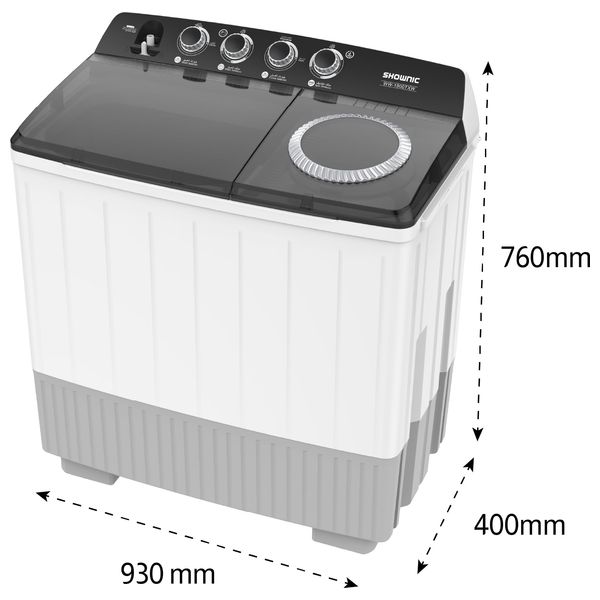  Shownic WW-1900TXW - Twin Tub Washing Machine - White 