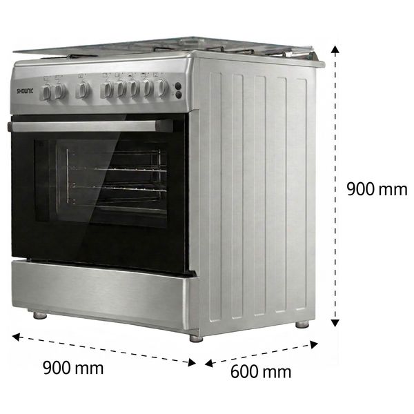  Shownic KCL-965GLX8 - 5 Burners - Gas Cooker - Silver 