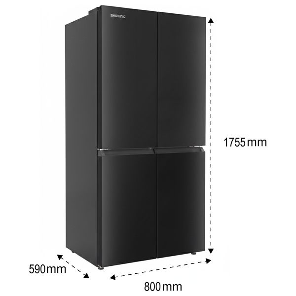  Shownic RF-DFF5601B - Four Doors Refrigerator - 14 ft - Black 