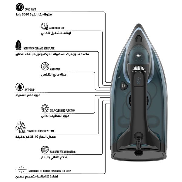  مكواة بخارية شونك - 2720 واط - NI-C2720CB - ازرق داكن 