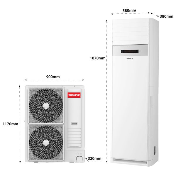  Shownic CF-H36T4RW - Floor Standing AC - 3 Ton - Cooling and Heating - White 