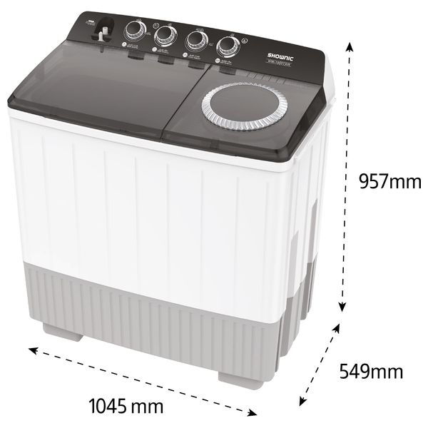  Shownic WM-TT191W - Twin Tub Washing Machine - 21.5 KG - White 