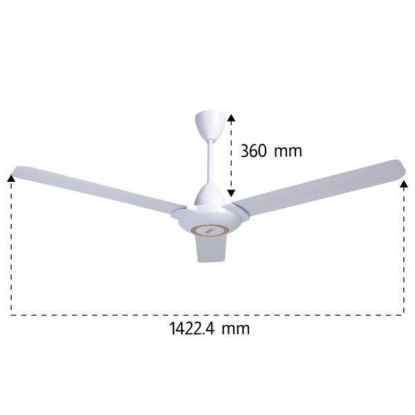 Shownic CFM-56KH50S- Ceiling Fan - 56 Inch - 3 Pieces - White 