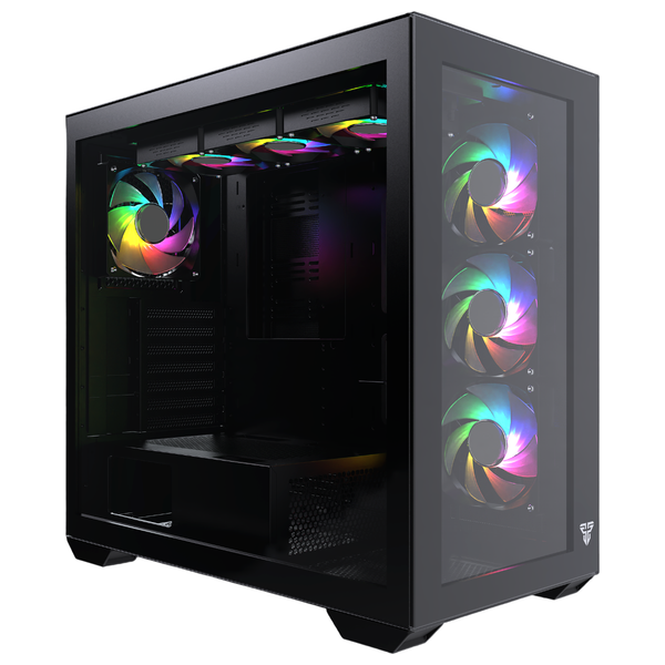 كيس كمبيوتر فانتيك - full tower CG87 - اضاءة RGB - اسود
