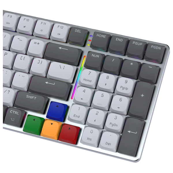 كيبورد لاسلكي فانتيك - MK916  - بطارية تعمل لمدة 90 ساعة - رمادي