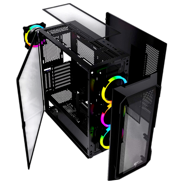 كيس كمبيوتر فانتيك - full tower CG81 - اضاءة RGB - اسود