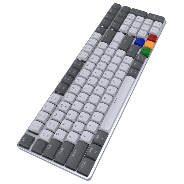 كيبورد لاسلكي فانتيك - MK916  - بطارية تعمل لمدة 90 ساعة - رمادي