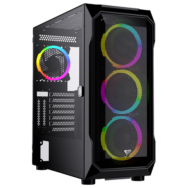 كيس كمبيوتر فانتيك - full tower CG81 - اضاءة RGB - اسود