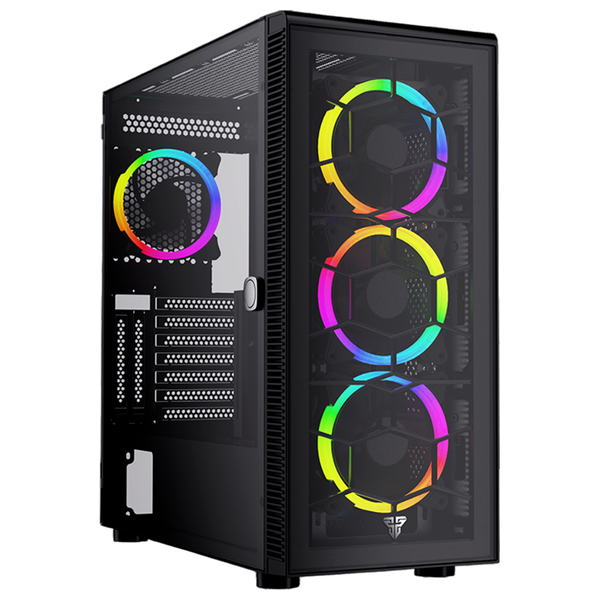 كيس كمبيوتر فانتيك - full tower CG82 - اضاءة RGB - اسود