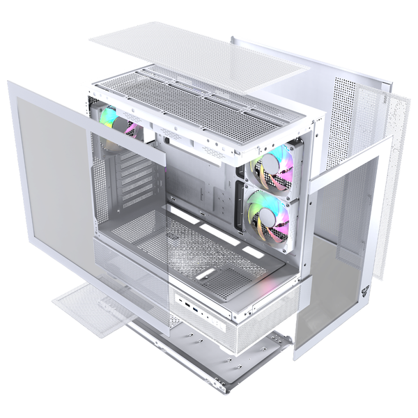 Fantech full tower CG86 - Computer Case - RGB  - WHITE
