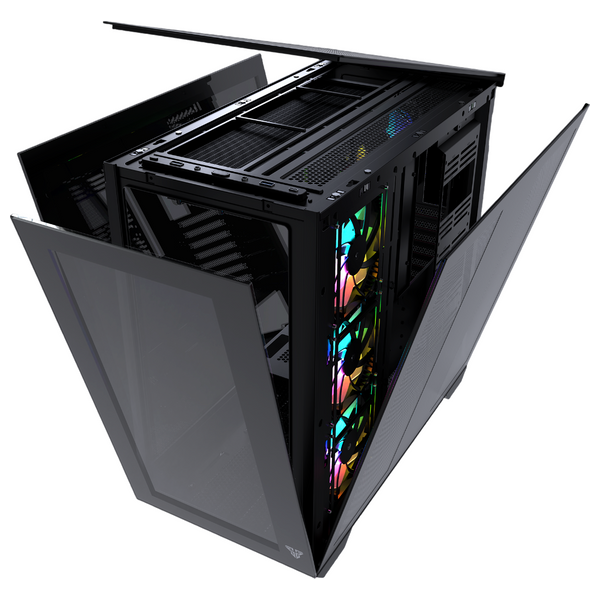 كيس كمبيوتر فانتيك - full tower CG87 - اضاءة RGB - اسود