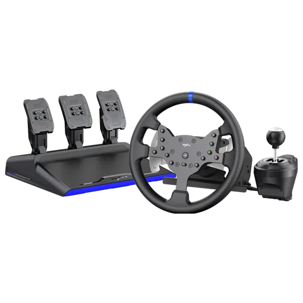  عجلة قيادة بي ان اكس - محرك مزدوج 3.2Nm - دواسات Hall Magnetic - ناقل حركة - متوافق مع الحاسوب واكس بوكس و بلي ستيشن4 - V99 