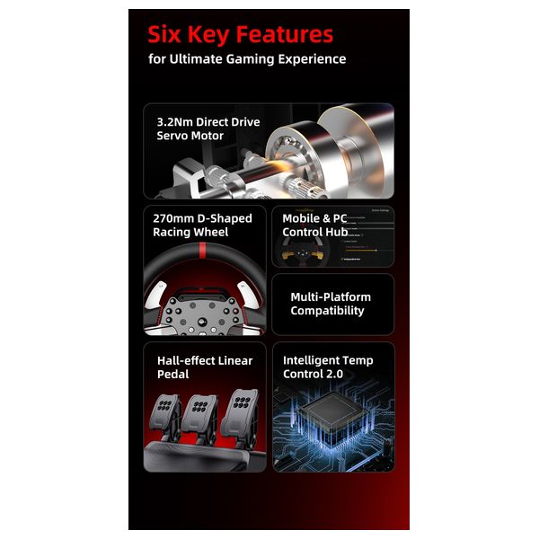  عجلة قيادة سباق بي اكس ان V10 PRO - مع دواسات -  اسود 