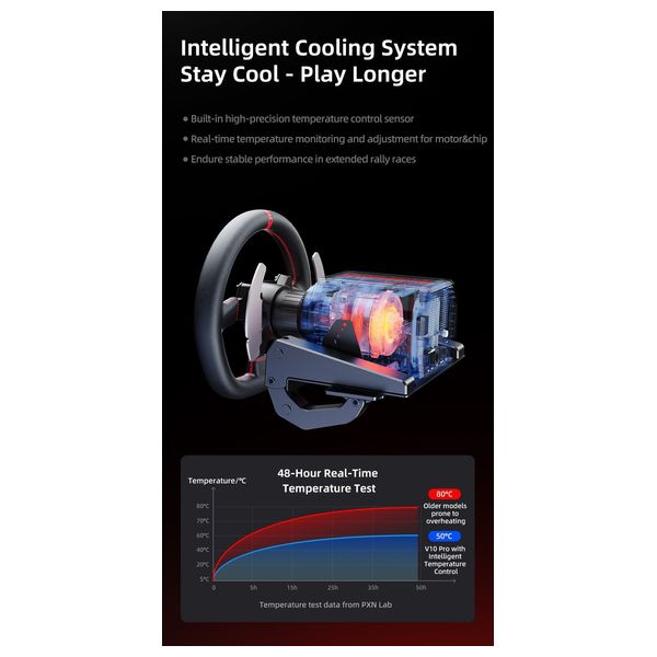  عجلة قيادة سباق بي اكس ان V10 PRO - مع دواسات -  اسود 