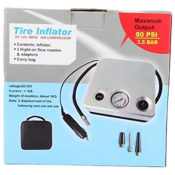  مضخة هواء كهربائية محمولة 24 - TIREINF-12V-80PSI - سلفر 