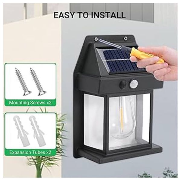  24 SOL-LAMP-888 - Outdoor Wall Lantern - Black 