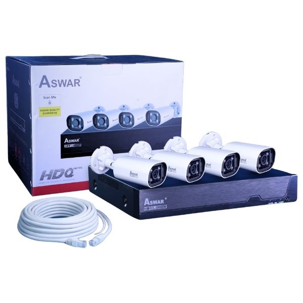  Aswar AS-HDQ5KIT4A - Security Camera Kit - 5MP - White 