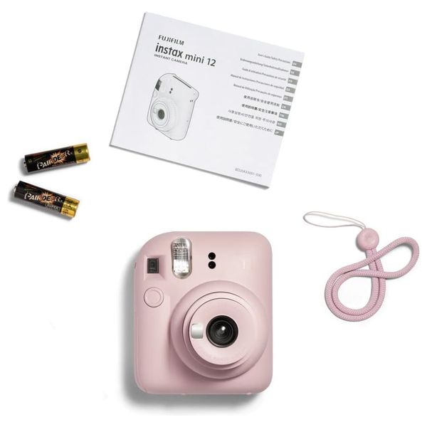 كاميرا فورية Fujifilm Instax Mini 12 - بلوسوم بينك - طباعة فورية عالية الجودة خلال ثوان -