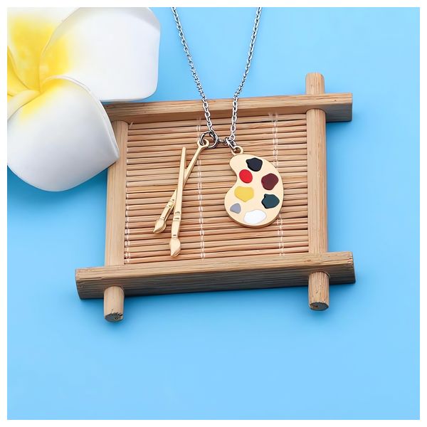 ColorCraft Palette & Brush Necklace Gold 